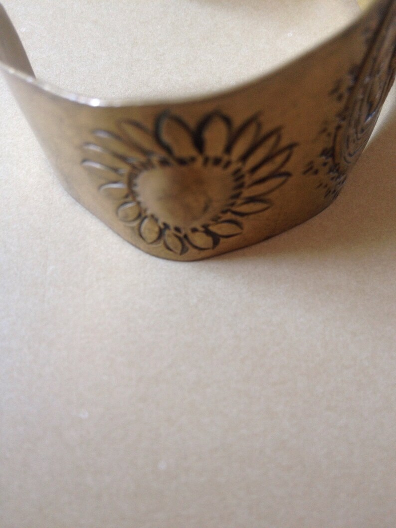 Native Tribal Headdress Brass Cuff Bracelet