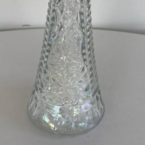 Anchor Hocking Stars & Bars Bud Vase 9&quot; Clear Pressed Glass
