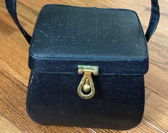 Vintage 1950&#39;s Lennox Black Handbag Purse