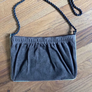 1960s Vintage Brown Cloth Purse Made in Italy