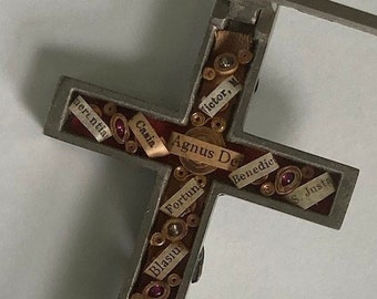 Rare Antique Catholic Pectoral Cross Reliquary Crucifix
