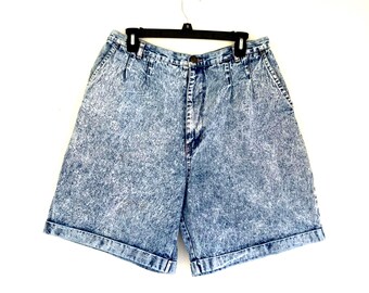 Vintage 80s Stonewashed Jean Shorts, High Rise, 34 Inch Waist - Etsy