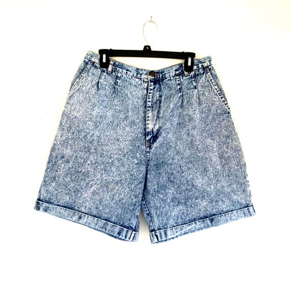 Vintage 80s Stonewashed Jean Shorts, High Rise, 34 Inch Waist - Etsy