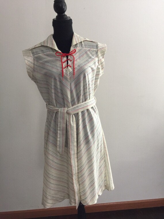 1980s Vintage Woman's Dress Size XL Size 16 Rainb… - image 1