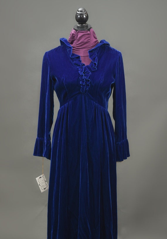 Dark Blue Velvet Early 1970’s Lorrie Deb Bohemian 