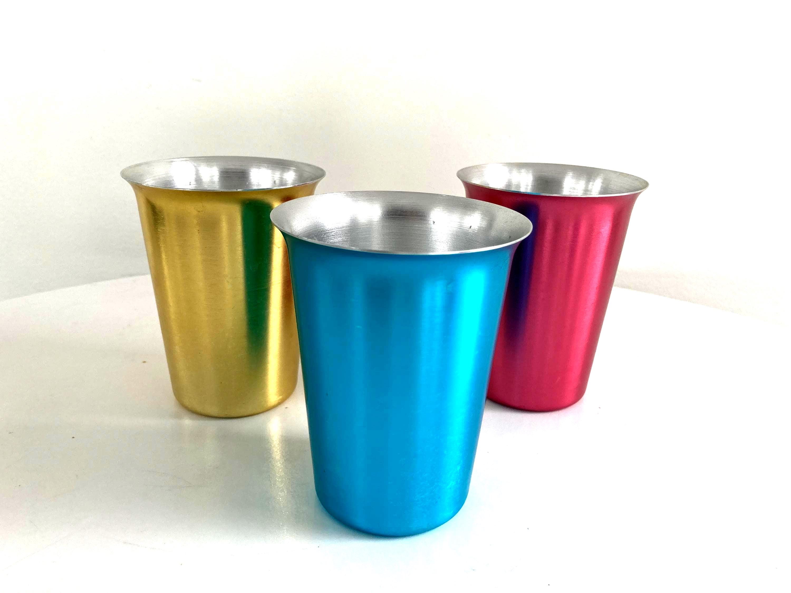 Vintage 1950s Aluminum Glasses Tumblers Set of Three - Etsy