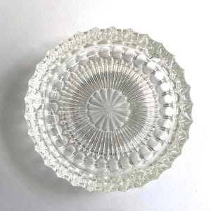 VTG Vintage Crystal Clear Glass Ashtray MCM
