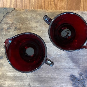 Vintage Ruby Red Glass Creamer