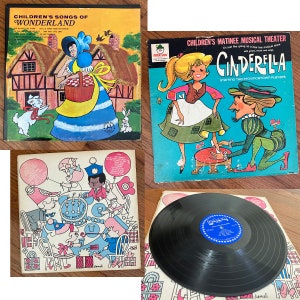 Three Vintage Children&#39;s Albums | Happy Birthday Party Time Kiddie Sign-Along | Cinderella| | Children&#39;s Songs of Wonderland