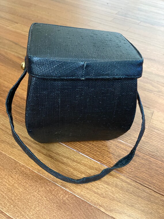 Vintage 1950's Lennox Black Handbag Purse - image 5