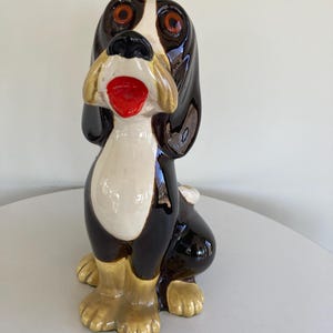 Vintage Large Basset Hound Dog Ceramic Statue 14&quot; Tall