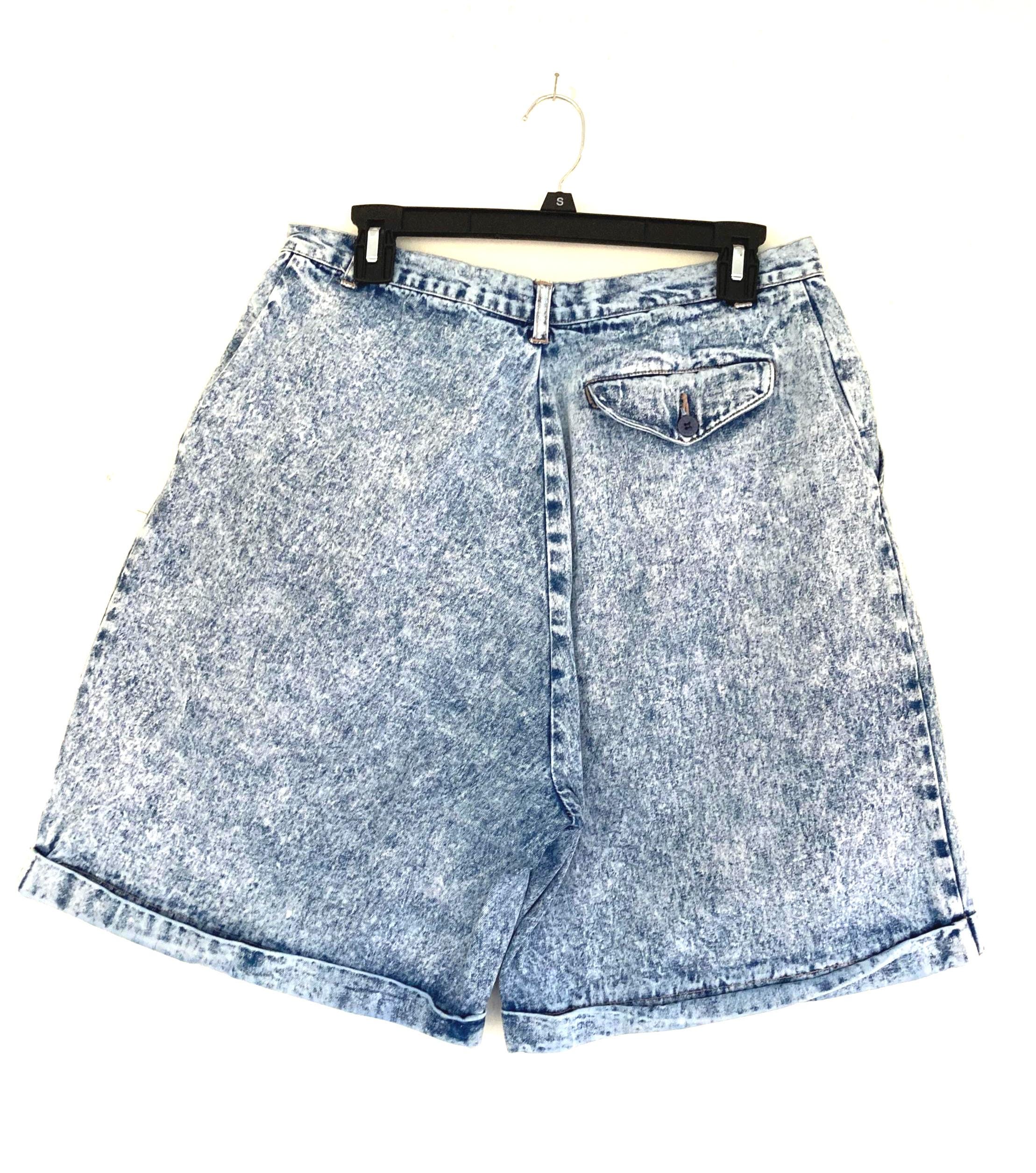 Vintage 80s Stonewashed Jean Shorts, High Rise, 34 Inch Waist - Etsy