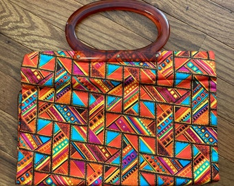 Vintage 1960s 1970s Carry-All Tote Bag / Purse