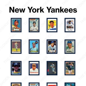 Poster numérique de carte de baseball des New York Yankees
