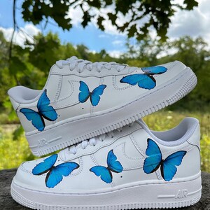 Custom Sneakers Nike Air Force 1 Low Butterfly Blue Morpho