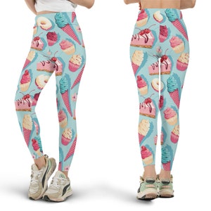 Chocolate Donut Sprinkles High-Waisted Crossover Leggings With