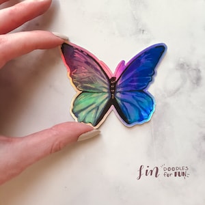 Holographic Die-Cut Butterfly Vinyl Sticker