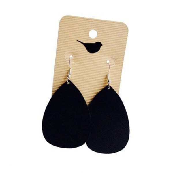 Tear Drop Leather Earrings Etsy