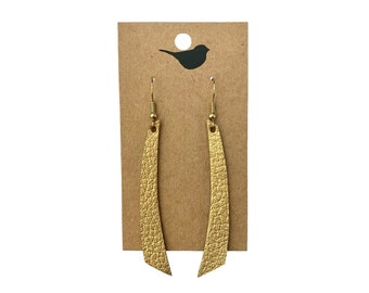 Gold Leather Bar Earrings: Lightweight Trendy Accents