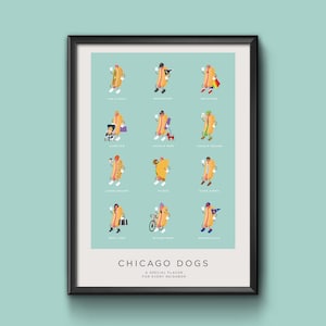 Chicago Neighborhoods Hotdogs Poster image 1