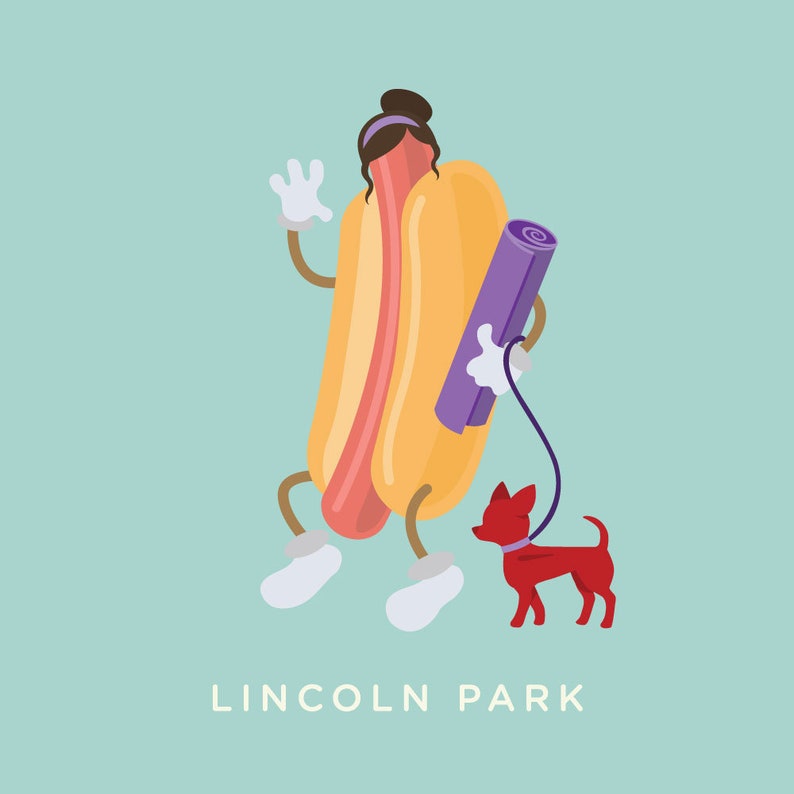 Chicago Neighborhoods Hotdogs Poster image 3