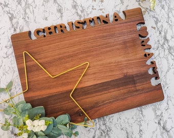 Personalized Cutting Board With Couple Names for family name, Custom cutting board Anniversary Gift Wedding decor