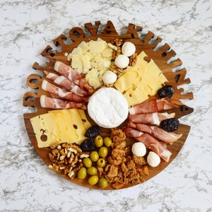 Personalized Cutting Board Unique Farmhouse Home Gift for Anniversary Custom Wedding cutting board Cake Stand Thanksgiving gift