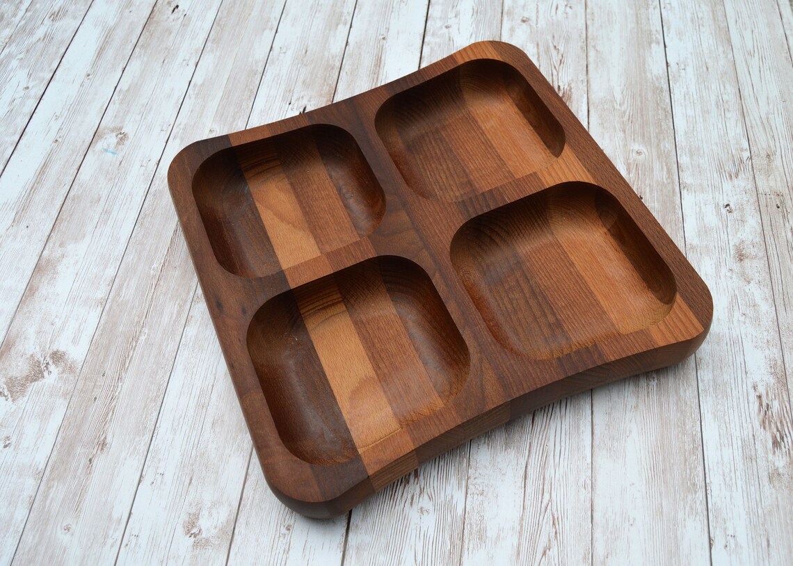 Wooden Bowl Snack tray Wood platter Housewarming Gift Etsy