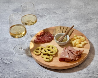 Rotating Charcuterie Board: Walnut or Beech Wood Lazy Susan