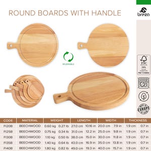Round wholesale cutting boards with handle Charcuterie and cheese board laser engraved