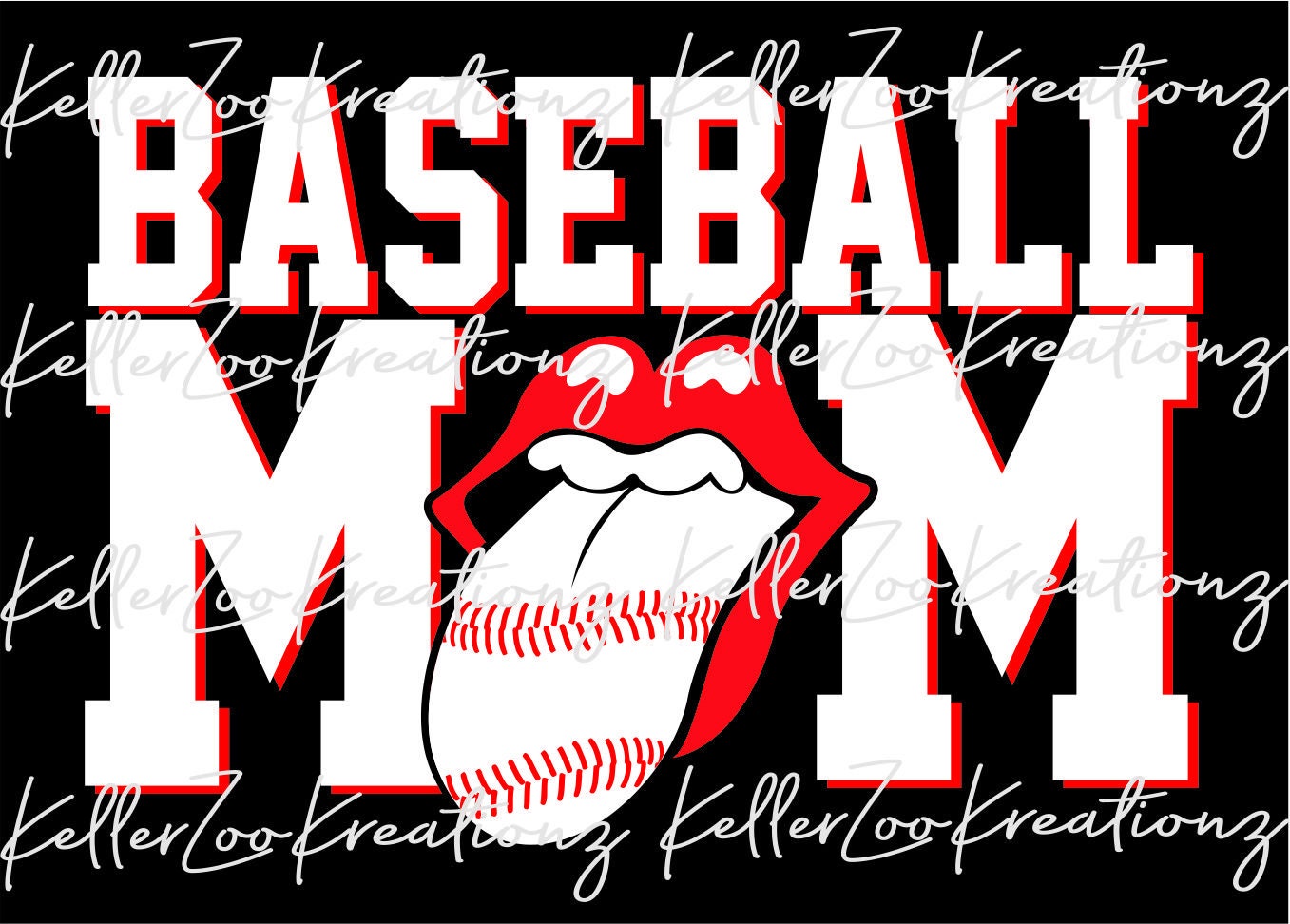 Baseball Mom Tongue Svg Png Jpg Etsy