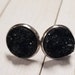12mm black druzy earrings