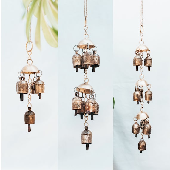 Indian Handmade Heart Bell Wind Chime For Garden Decoration  Outdoor Decor  Home Hanging Decor  Patio Decoration