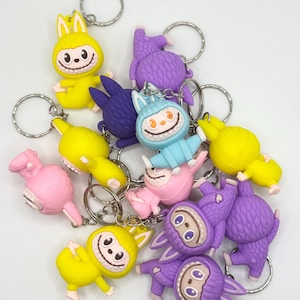 Labubu-Inspired Yoga Monster Keychain: Unofficial Kawaii Key Ring