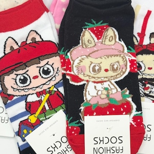 Labubu-Inspired Ankle Socks | Women’s Size 5-9 | Cute Gift