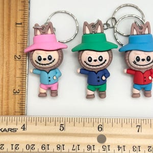 Labubu-Inspired Monster Rubber Keychain: Kawaii Bag Charm