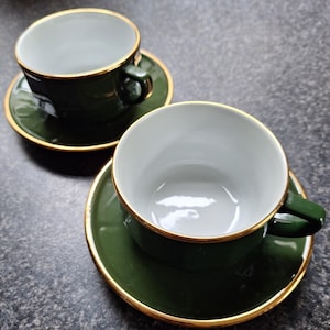 apilco vintage coffee cups and saucers x 2 (used)