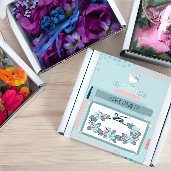 Flower Crown Kit | DIY Flower Crown Making | Make Your Own Flower Crown | Faux Floral Headdress Kit | Hen Party Craft Kit | Floral Crown Kit
