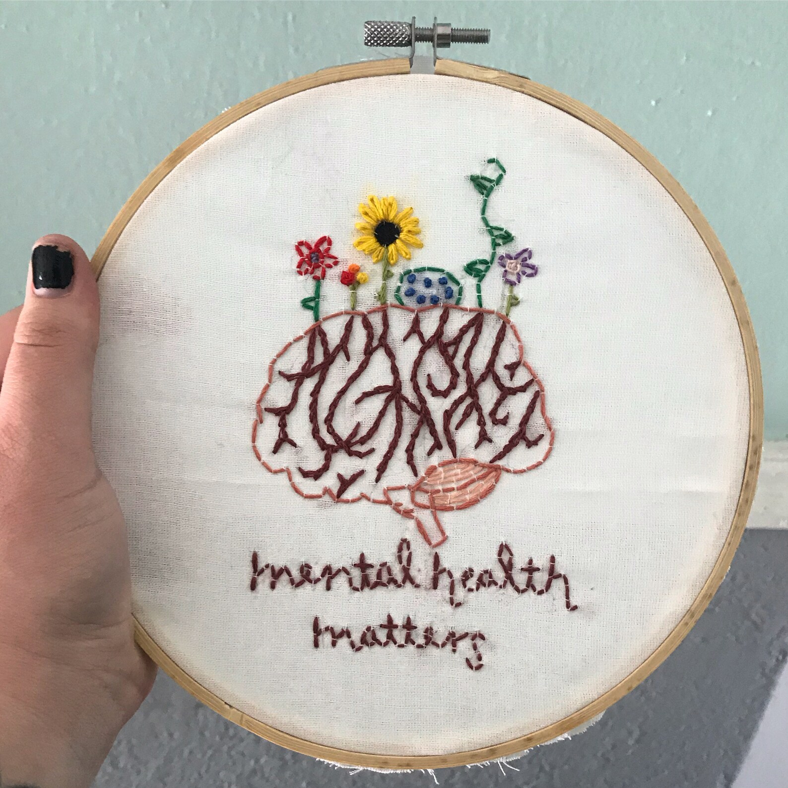Mental Health Matters Embroidery Hoop Etsy