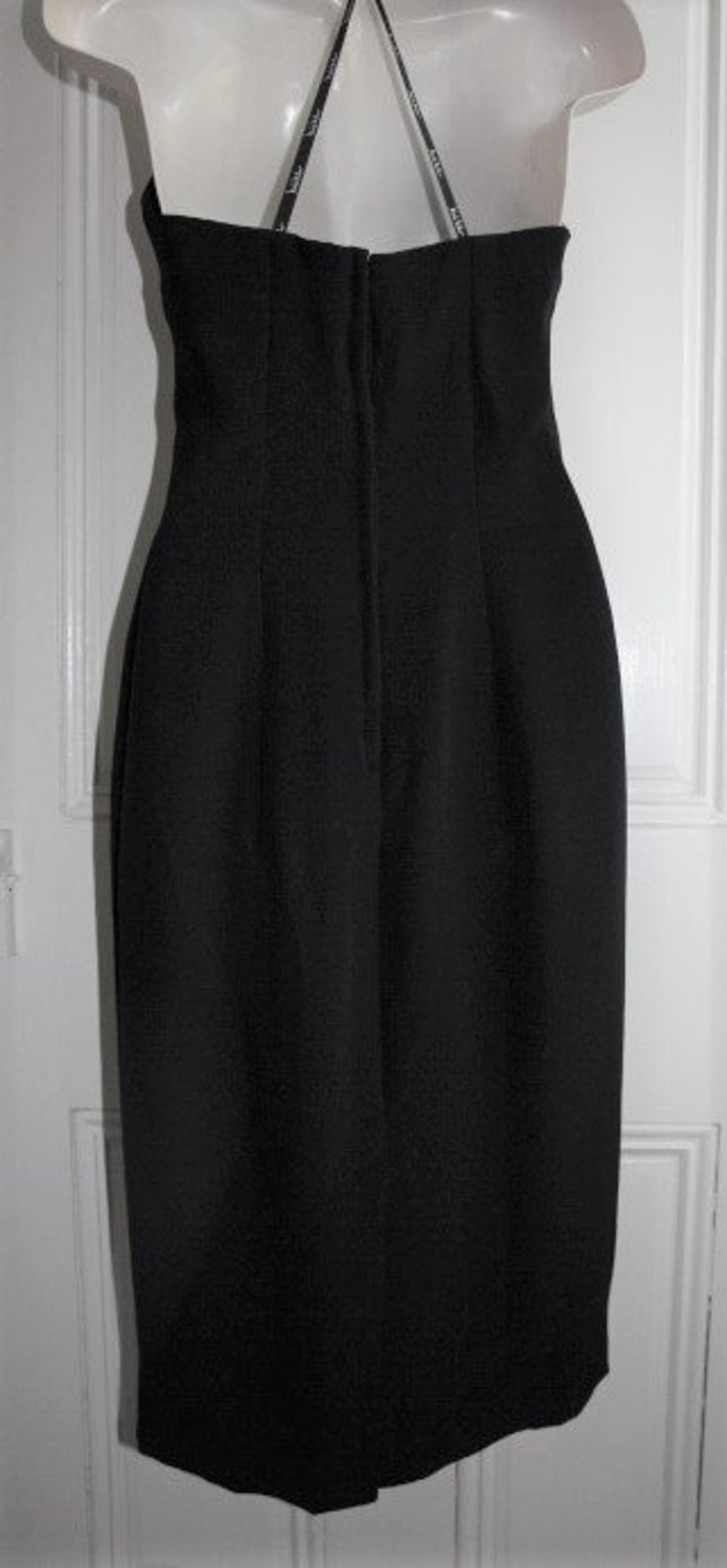 Vintage 80s Designer Nicole Miller Black BUSTIER Dress Size 4 image 3