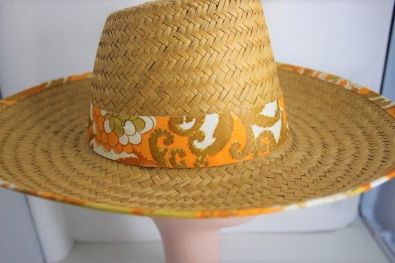 Wide Brim Fedora with Yellow and Brown Trim