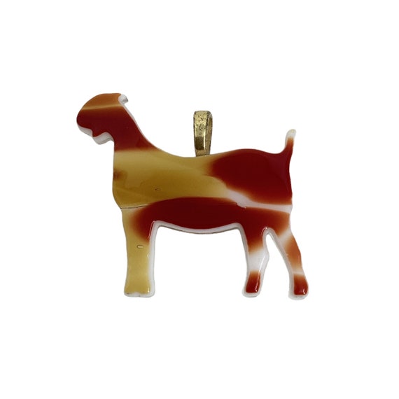 OOAK Dichroic Art Glass BOER Goat PENDANT - image 1