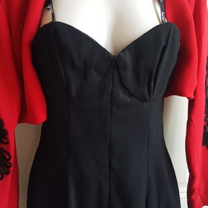 Vintage 80s Designer Nicole Miller Black BUSTIER Dress Size 4 image 4