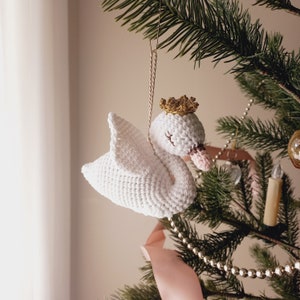 Swan christmas ornament, Shabby chic christmas, Swan christmas, Ballet christmas tree ornament, Swan lake ballet, Coquette nursery decor