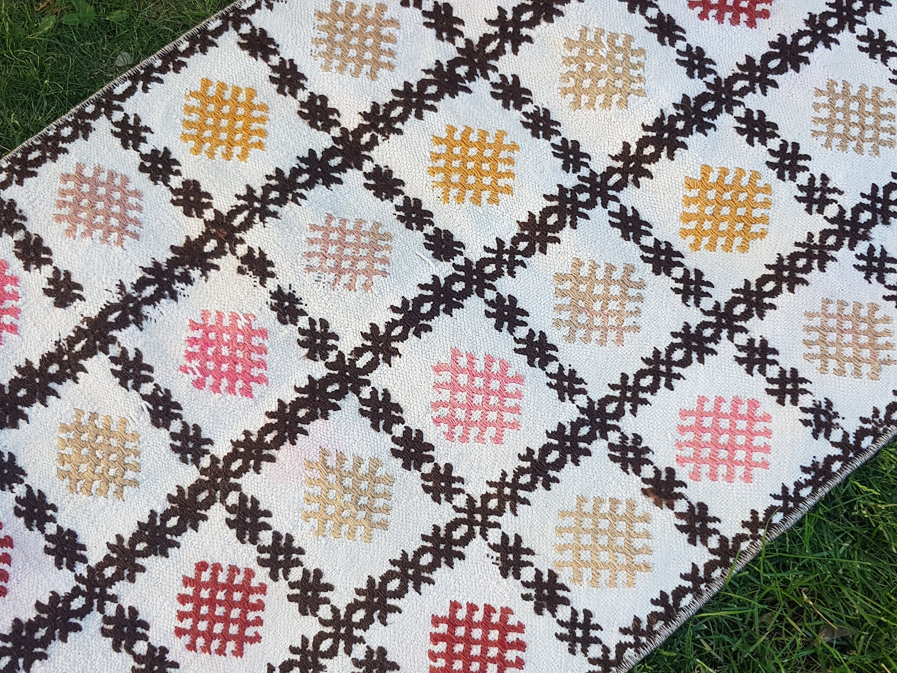 Turkish rug 4.1 x 1.9 feet Turkish Vintage Pink Rug Wool Hali Etsy