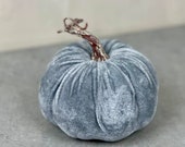 Grey Velvet Pumpkin Decoration Photo Prop