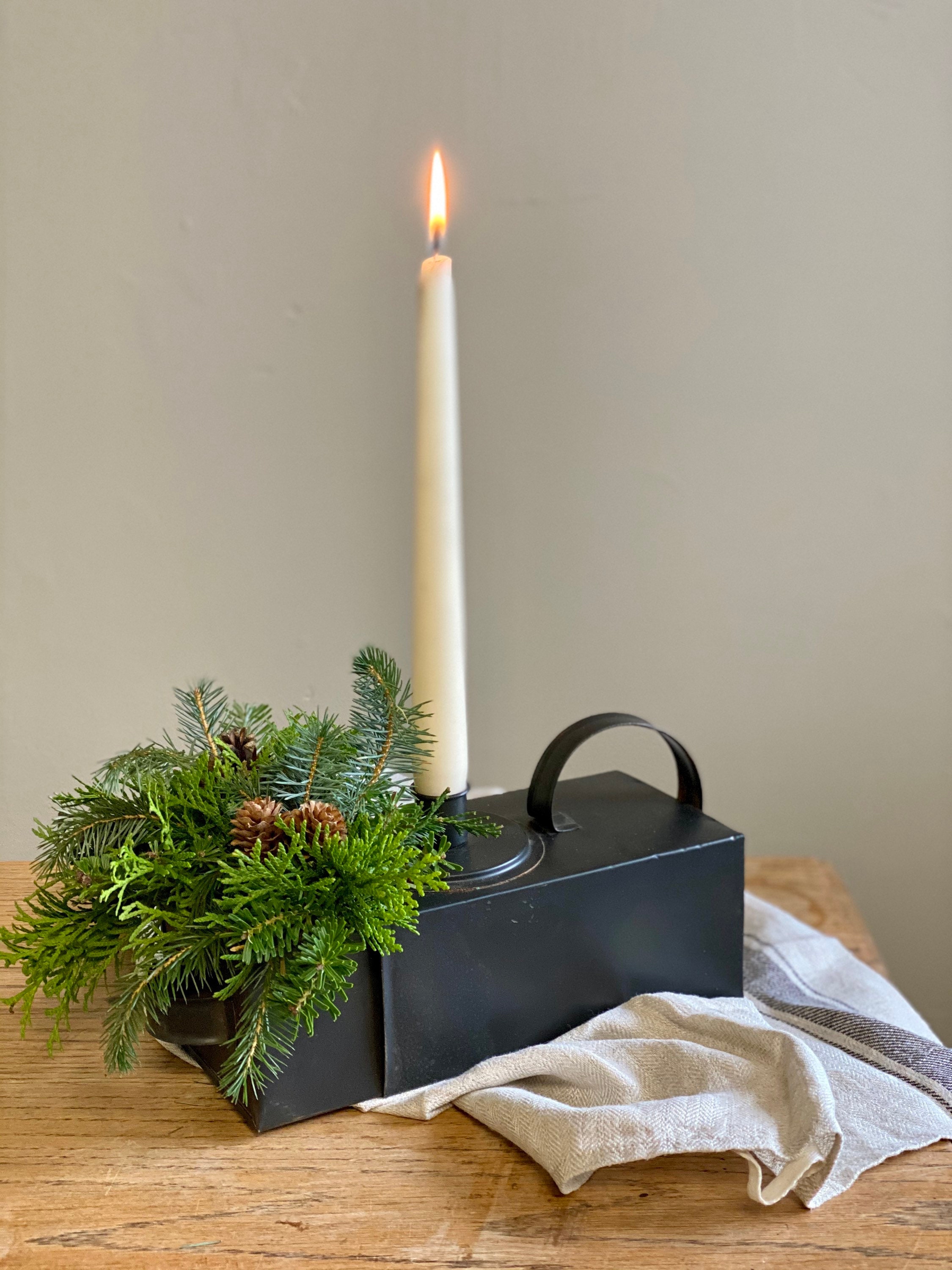 Taper Candle Holder Box with Handle and Candle Storage Drawer Etsy