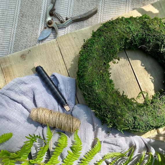 DIY Botanical Wreath Kit: Moss Base, Wire & Twine
