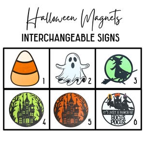 Halloween Interchangeable Magnet Insert | Laser Cut Wood Magnet | Changeable Sign Magnet | Swap Magnet Insert | Interchangeable Sign Piece