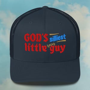 Cappello da camionista Silly Little Guy / Snapback umoristico per adulti / Cappellini in rete divertenti / Cappello regalo / Cappello da papà ricamato regolabile con colore personalizzato